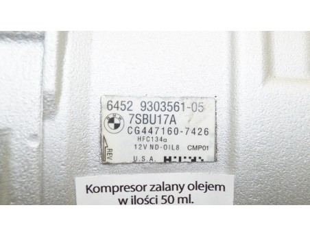 BMW 3 F34 4 F32 5 F10 6 F06 7 F01 X5 X6 64529303561-05 KOMPRESOR