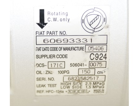 ALFA ROMEO 159 BRERA SPIDER FIAT FREEMONT SAAB 9-5 60693331 KOMPRESOR