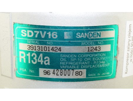 CITROEN C5 C8 PEUGEOT 406 607 3.0 9642800780, SD7V16-1243 KOMPRESOR