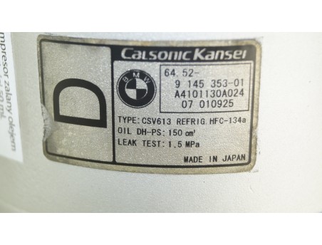 BMW 3 E46 X3 E83 Z4 E86 64529145353 KOMPRESOR
