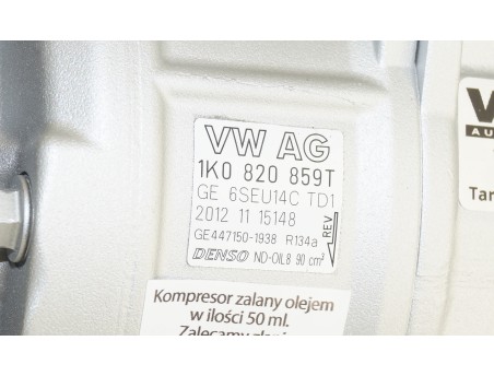 AC Compressor AUDI SEAT SKODA VW 1K0820859T 447150-1938