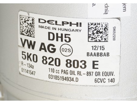 AC Compressor AUDI SEAT SKODA VW 5K0820803E 01141547