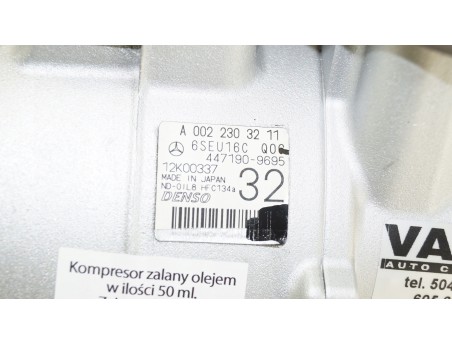 MERCEDES C-KLASA W204 E-KLASA W212 CLS GLK A0022303211 KOMPRESOR