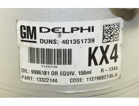 Klimakompressor OPEL ASTRA G H ZAFIRA B MERIVA A 1.6 1.8 13322144, KX4