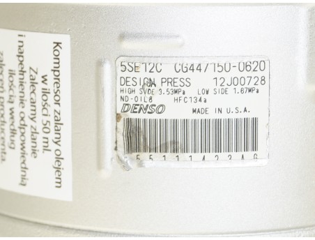 Klimakompressor JEEP COMPASS PATRIOT DODGE CALIBER 2.0 2.4 P55111423AG