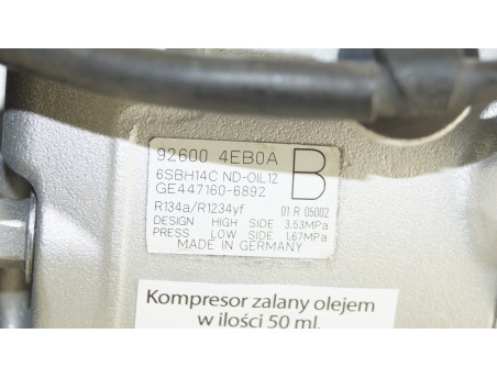 MEGANE III SCENIC III KOLEOS TALISMAN QASHQAI X-TRAIL 926004CA0A KOMPRESOR