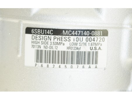 AC Compressor JEEP COMPASS II 16- 1.6 2.0 CRD P68245076AA