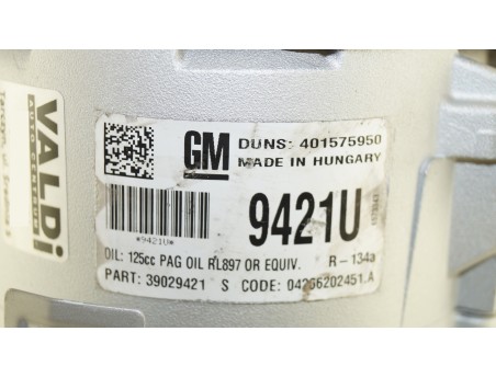 Klimakompressor OPEL ASTRA J MERIVA B ZAFIRA C 39029421, 9421U