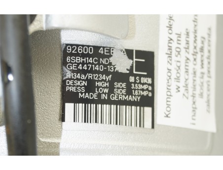 QASHQAI II ESPACE V KADJAR TALISMAN 92600 4EB1A, 447140-1370 KOMPRESOR