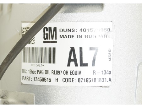 CRUZE ASTRA J INSIGNIA MERIVA ZAFIRA C 13450515, AL7 KOMPRESOR