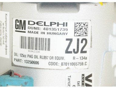 AC Compressor OPEL ASTRA J MERIVA B...