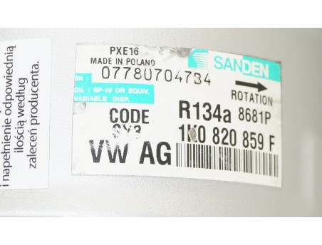 AUDI SEAT SKODA VW 1K0820859F, 8681P KOMPRESOR
