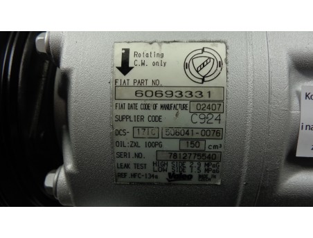 Klimakompressor ALFA ROMEO 159 BRERA SPIDER FIAT FREEMONT 60693331