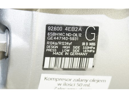 NISSAN QASHQAI II RENAULT KADJAR 18- 1.5 DCI 926004EB2A KOMPRESOR