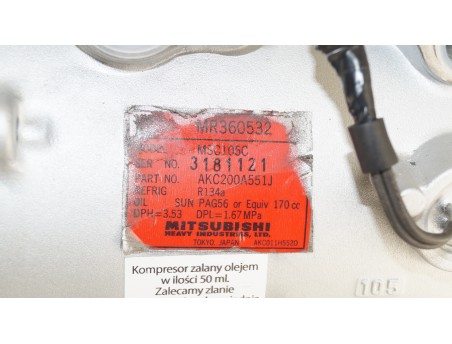 MITSUBISHI PAJERO MONTERO 98- 2.5 3.0 MR360532 KOMPRESOR