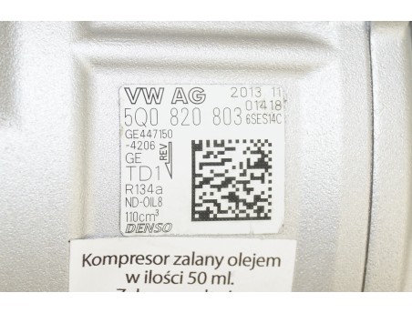 AC Compressor AUDI SEAT SKODA VW 5Q0820803 447150-4206