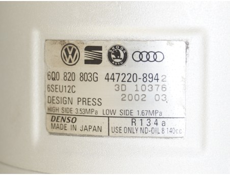 AC Compressor AUDI A2 SEAT IBIZA SKODA FABIA VW POLO 6Q0820803G 447220-8942