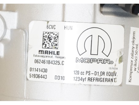 AC Compressor FIAT 500X JEEP COMPASS RENEGADE 10- 1.4 51936443