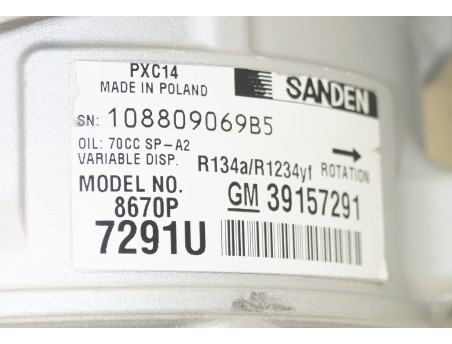 OPEL ANTARA ASTRA K INSIGNIA A B 14- 39157291 KOMPRESOR