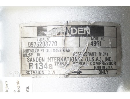 CHRYSLER SEBRING STRATUS CIRRUS VOYAGER 04595666 TRS090-4961 KOMPRESOR