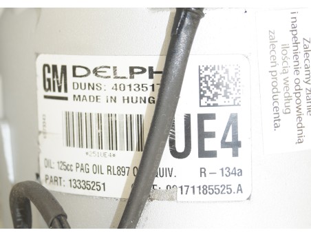 AC Compressor OPEL ASTRA J MERIVA B ZAFIRA C CHEVROLET CRUZE 13335251