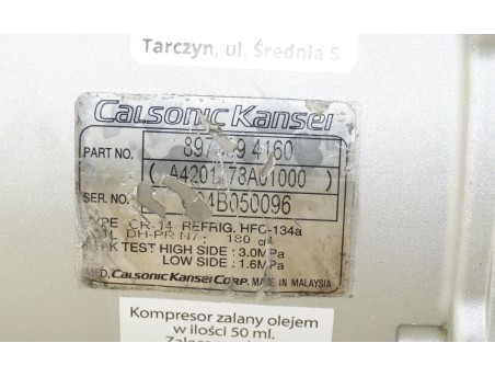 ISUZU D-MAX I 2.5 3.0 8973694160 KOMPRESOR