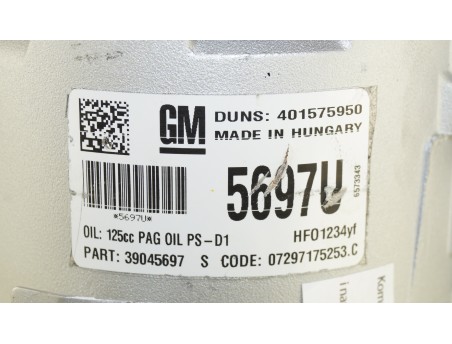 Klimakompressor OPEL ASTRA J MERIVA B ZAFIRA C CASCADA 39045697