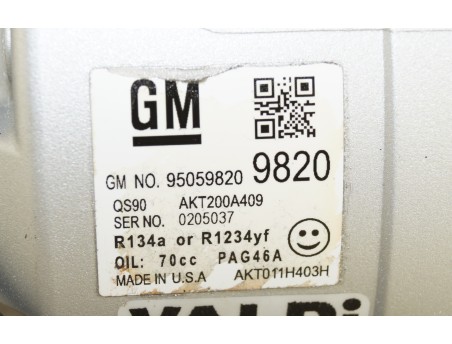 AC Compressor ADAM MOKKA CHEVROLET AVEO TRAX 1.4 1.7 95059820 AKT200A409