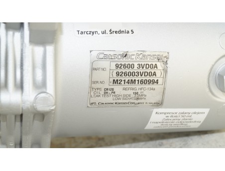 RENAULT FLUENCE DACIA DOKKER DUSTER LOGAN SANDERO 926003VD0A KOMPRESOR