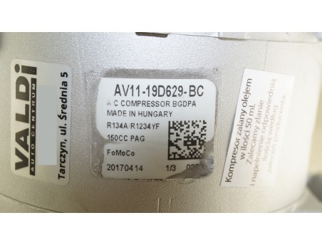 AC Compressor FORD FIESTA VI MONDEO IV MAZDA VOLVO AV11-19D629-BC