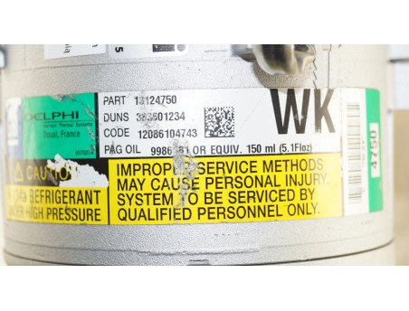 OPEL ASTRA G ASTRA H MERIVA A ZAFIRA B 1.6 1.8 13124750, WK KOMPRESOR