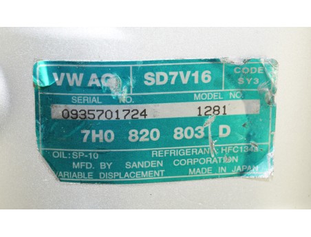 AUDI FORD SEAT SKODA VW 7H0820803D, SD7V16-1281 KOMPRESOR