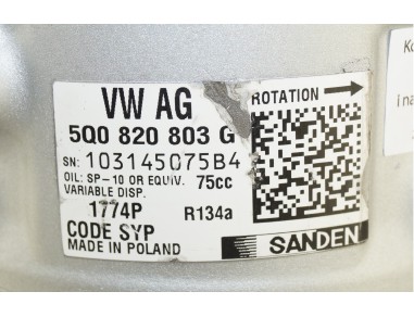 AUDI SEAT SKODA VW 5Q0820803G, 1774P...