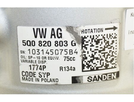 Klimakompressor AUDI SEAT SKODA VW 5Q0820803G, 1774P