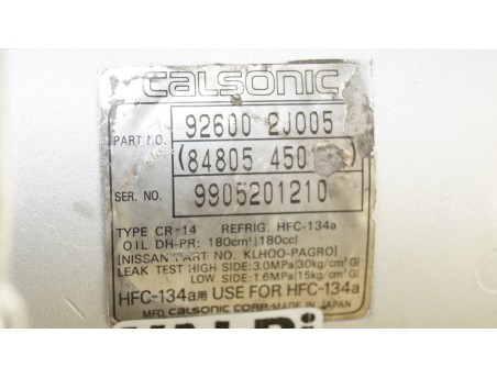 Klimakompressor NISSAN ALMERA I PRIMERA 1.4 1.6 1.8 92600-2J005, 84805-45010