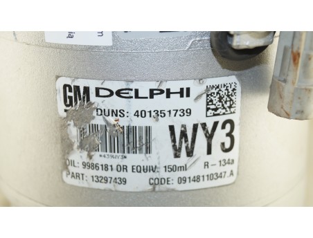 Klimakompressor OPEL ASTRA H ZAFIRA B 13297439, WY3