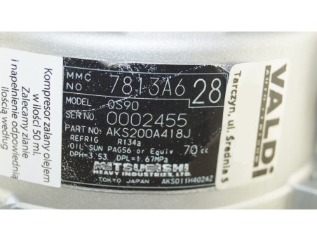 AC Compressor C4 AIRCROSS C-CROSSER ASX LANCER VIII OUTLANDER 7813A628