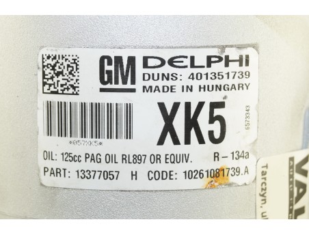 ASTRA J INSIGNIA A MERIVA B CRUZE 13377057, XK5 KOMPRESOR