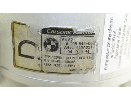 Klimakompressor BMW 3 E46 X3 E83 Z4 2.5 3.0 64526905643